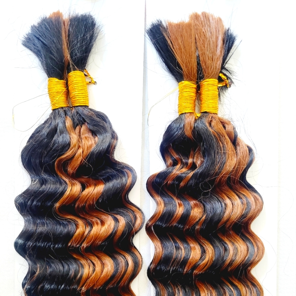 Human Hair Deep Wave Braiding Hair 1B/30-2 Pack Deal-